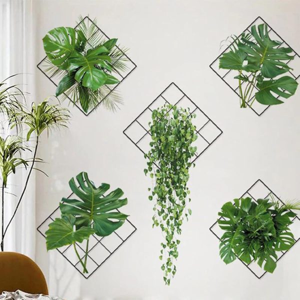 3D Green Plant Wall Stickers – Vivid Tropical Designs for Living Room and Bedroom (Random Patterns)