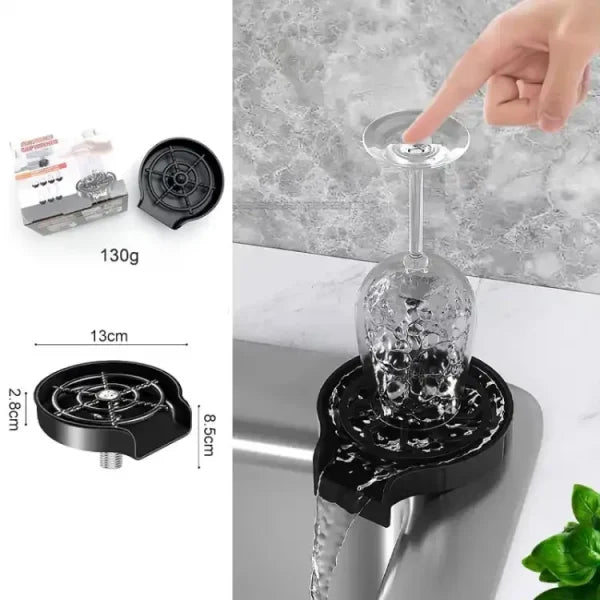 High-Pressure Faucet Glass Rinser, Automatic Cup Washer for Bar, Kitchen, Beer, KTV, Milk Tea. Cup Cleaner Tool and Sink Accessory.