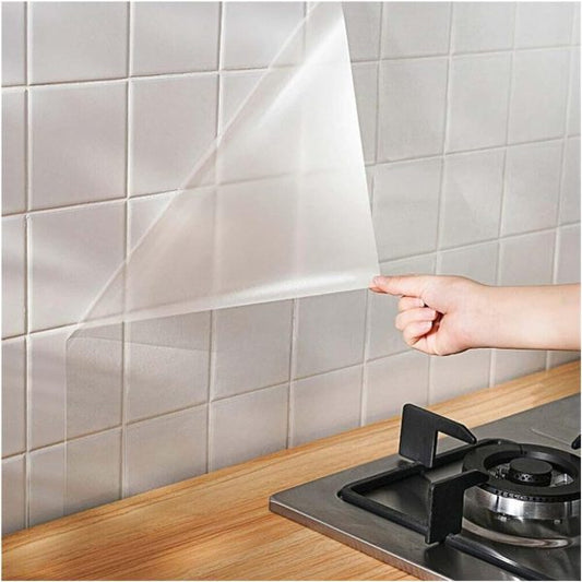 Transparent Kitchen Oil-Proof Wall Sticker, Heat-Resistant, Self-Adhesive, 200 x 60 cm